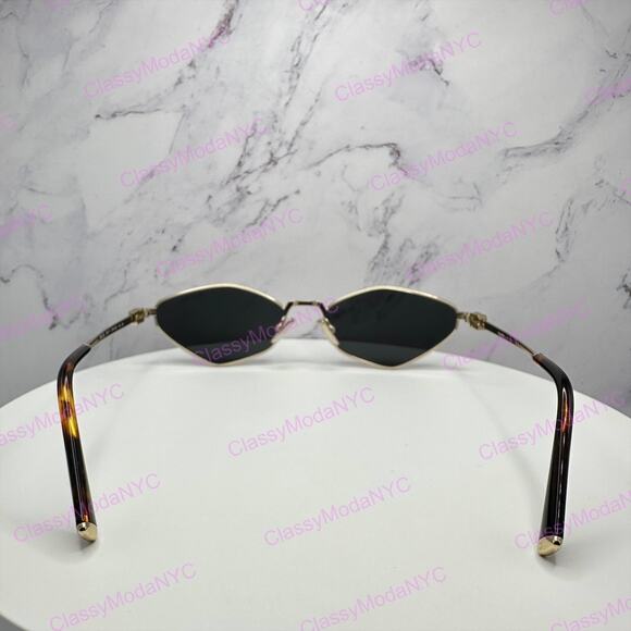 New  MIU MIU Runway Hexagon Geometric Gold Metal Sunglasses Authentic Gray Lens